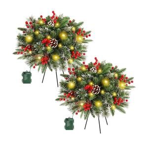 Juegoal 2 Pack Pre-lit Christmas Tree Urn Filler